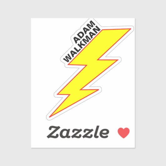 Sticker Nom complet moderne (boulon éclair) étanche (Feuille)