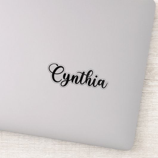 Sticker Nom Cynthia - Calligraphie manuscrite (Détail)