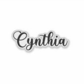 Sticker Nom Cynthia - Calligraphie manuscrite (Devant)
