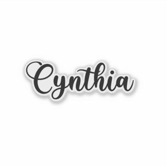 Sticker Nom Cynthia - Calligraphie manuscrite (Devant)