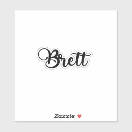 Sticker Nom de Brett - Calligraphie manuscrite (Feuille)