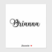 Sticker Nom de Brianna - Calligraphie manuscrite (Feuille)