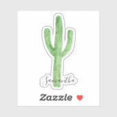 Sticker Nom de cactus aquarelle (Feuille)