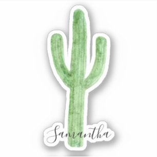 Sticker Nom de cactus aquarelle