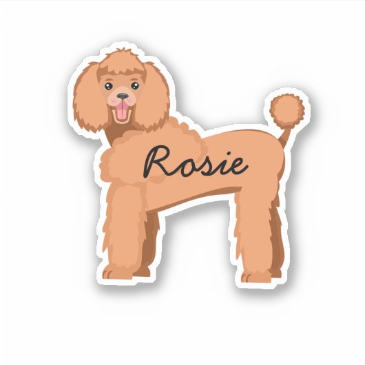 Sticker Nom de chien personnalisé Apricot poodle (Devant)