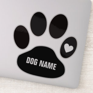 Sticker Nom de chien personnalisé sur Paw