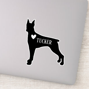 Sticker Nom de coutume de silhouette de race de chien de