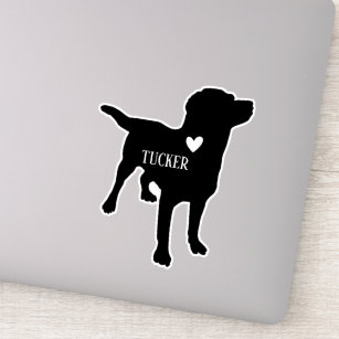 Sticker Nom de coutume de silhouette de race de Labrador