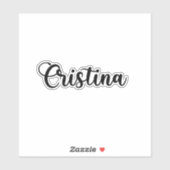 Sticker Nom de Cristina - Calligraphie manuscrite (Feuille)