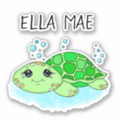 Sticker Nom de dessin personnalisé de la tortue mûre (Devant)