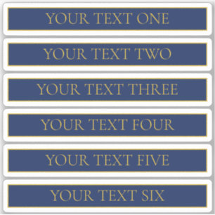 Sticker Nom de famille ou nom commercial Marine Blue & Gol