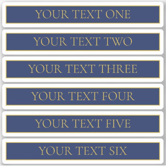 Sticker Nom de famille ou nom commercial Marine Blue & Gol (Devant)