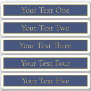 Sticker Nom de famille ou nom commercial Marine Blue & Gol