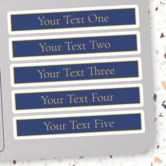 Sticker Nom de famille ou nom commercial Marine Blue & Gol