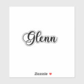 Sticker Nom de Glenn - Calligraphie manuscrite (Feuille)