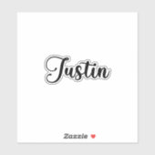 Sticker Nom de Justin - Calligraphie manuscrite (Feuille)
