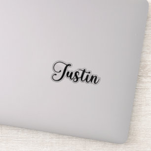 Sticker Nom de Justin - Calligraphie manuscrite