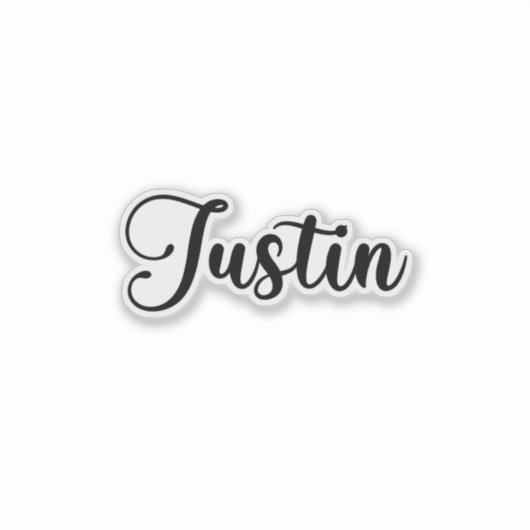 Sticker Nom de Justin - Calligraphie manuscrite (Devant)