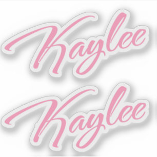 Sticker Nom de Kaylee en script rose x2