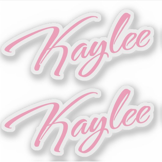 Sticker Nom de Kaylee en script rose x2 (Devant)