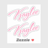 Sticker Nom de Kaylee en script rose x2 (Feuille)