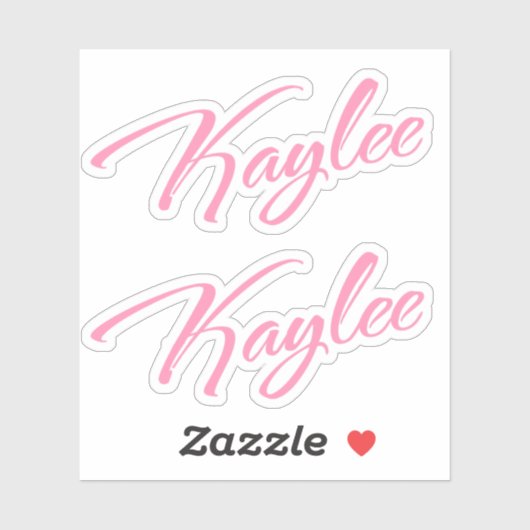 Sticker Nom de Kaylee en script rose x2 (Feuille)