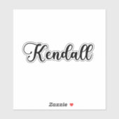 Sticker Nom de Kendall - Calligraphie manuscrite (Feuille)