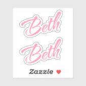 Sticker Nom de la Beth x2 (Feuille)