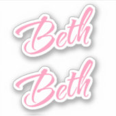 Sticker Nom de la Beth x2 (Devant)