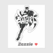 Sticker Nom de la brosse d'encre Batgirl (Feuille)