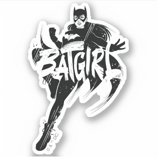 Sticker Nom de la brosse d'encre Batgirl (Devant)