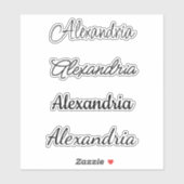 Sticker Nom de la calligraphie personnalisée étanche (Feuille)