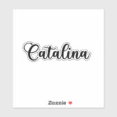 Sticker Nom de la catalina - Calligraphie manuscrite (Feuille)