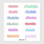 Sticker Nom de la Faveur de Fête Étanche  (Feuille)