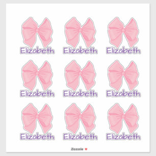 Sticker Nom de la fille mignonne Rose Bow Purple