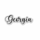 Sticker Nom de la Géorgie - Calligraphie manuscrite (Devant)