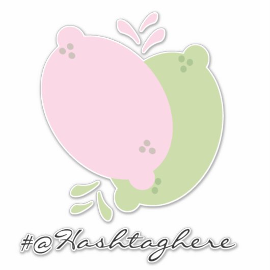 Sticker Nom de la goutte de citron pressé Script autocolla (Devant)