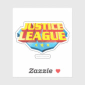Sticker Nom de la ligue de justice et logo du bouclier (Feuille)
