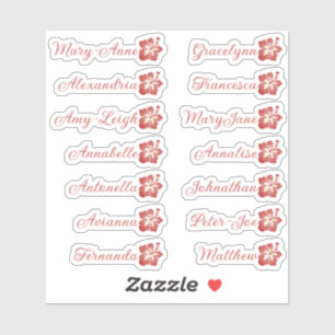 Sticker Nom de la liste d'invités personnalisée Calligraph