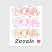 Sticker Nom de la nouvelle dans les néons x3 (Feuille)