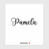 Sticker Nom de la pamela - Calligraphie manuscrite (Feuille)