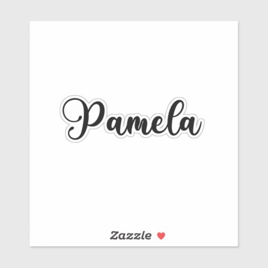 Sticker Nom de la pamela - Calligraphie manuscrite (Feuille)