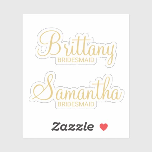 Sticker Nom de la servante d'or personnalisée moderne (Feuille)