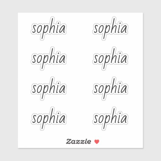 Sticker Nom de la typographie moderne simple (Feuille)