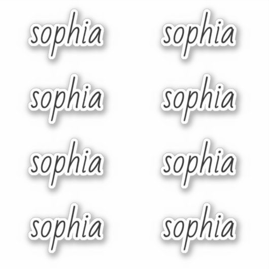 Sticker Nom de la typographie moderne simple (Devant)