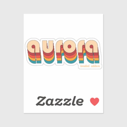 Sticker Nom de l'Aurora rétro (Feuille)