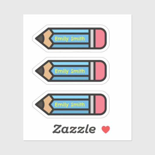 Sticker Nom de l'autocollant crayon (Feuille)