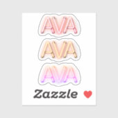 Sticker Nom de l'Ava dans les néons lumineux x3 (Feuille)