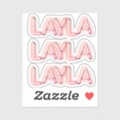Sticker Nom de Layla dans lumière néon brillante nouveauté (Feuille)