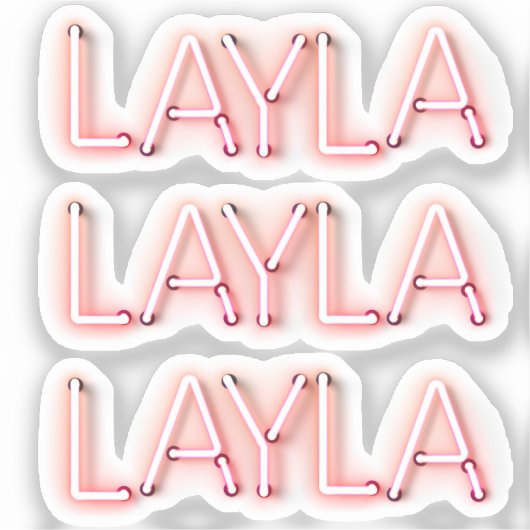 Sticker Nom de Layla dans lumière néon brillante nouveauté (Recto)